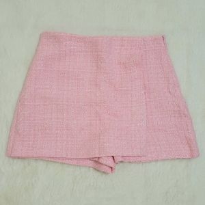 Pink tweed skort